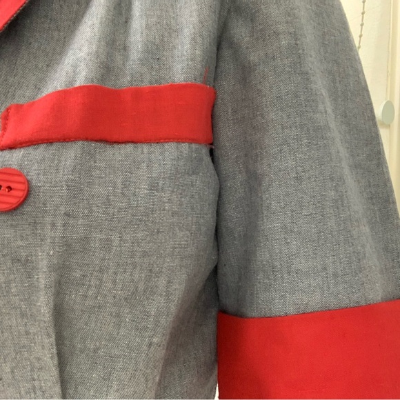 Vintage grey and red dress - Picture 4 of 9